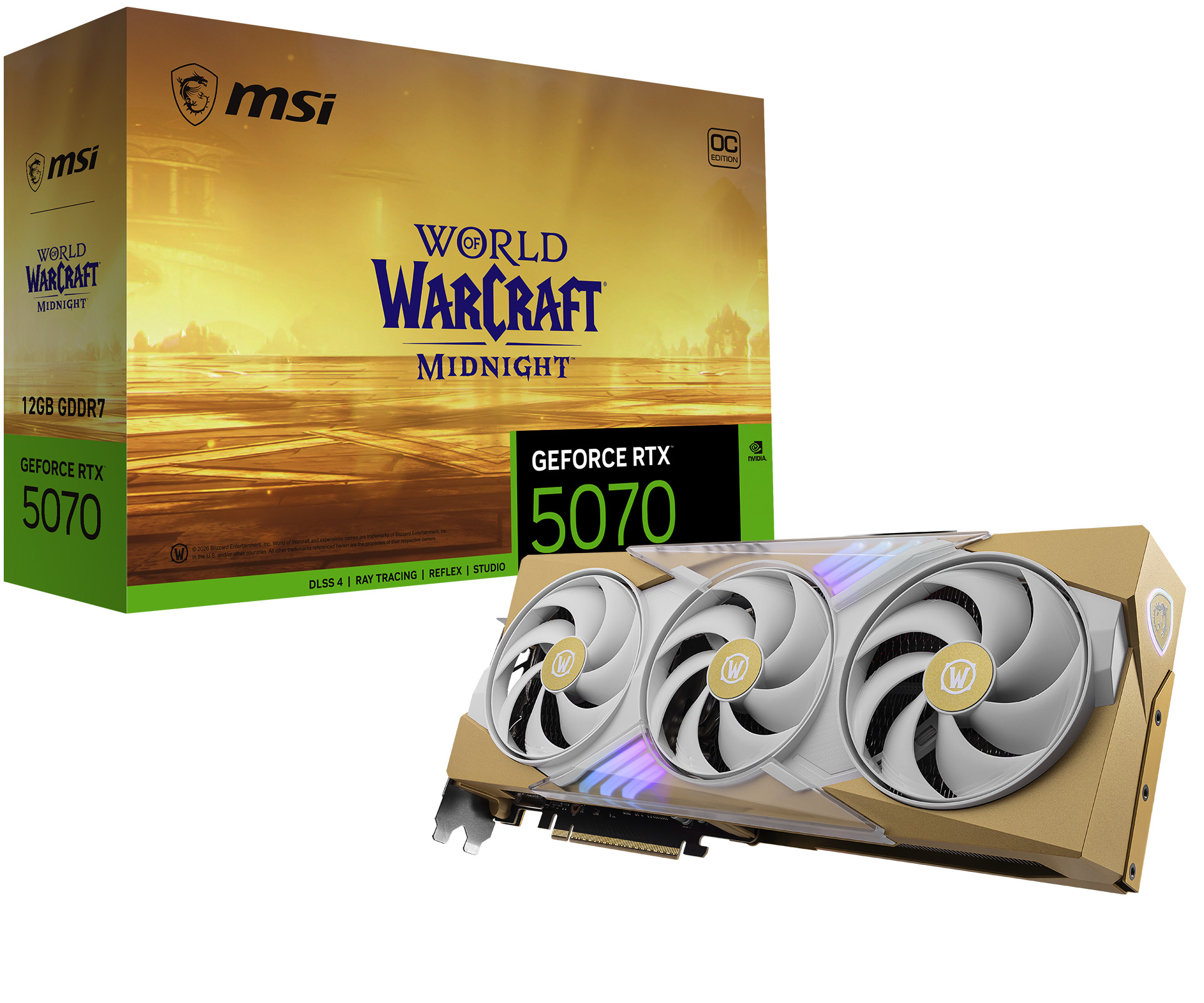 MSI GeForce RTX 5070 12G World of Warcraft MIDNIGHT LIGHT EDITION